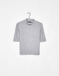 Ecologically grown cotton T-shirt with high neck