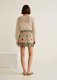 Pom poms embroidered skirt