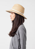 Wrapped Up Hat in Straw/White