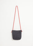 Wool Shoulder Pouch in Black/White