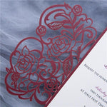 rose laser cut wedding invitation