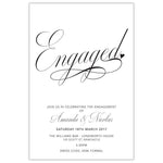 classic black and white engagement invitation