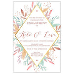 water colour leaves engagement invitation