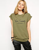 Boyfriend T-shirt with Yours Sincerley Print